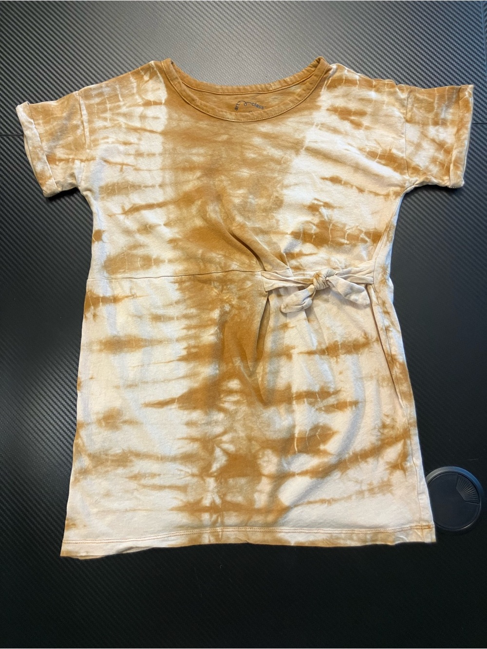 art class Cotton Tan and White Tie-Dye Short Sleeve Tee with Side Knot